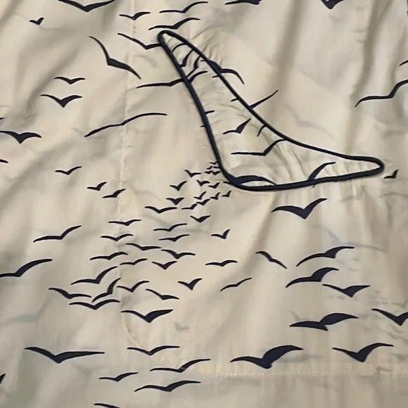 Vintage BCBG BLUE CREAM BIRD PRINT BELTED DRESS SIZE SMALL Kimono style belt - Picture 13 of 14